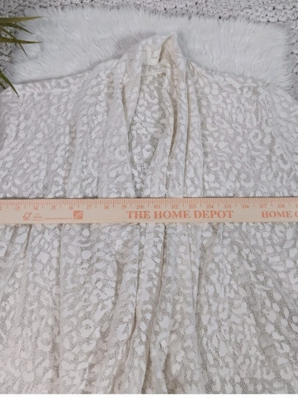 Ruby Rd. Cream Lace Lightweight Waterfall Open Cardigan - Picture 7 of 8